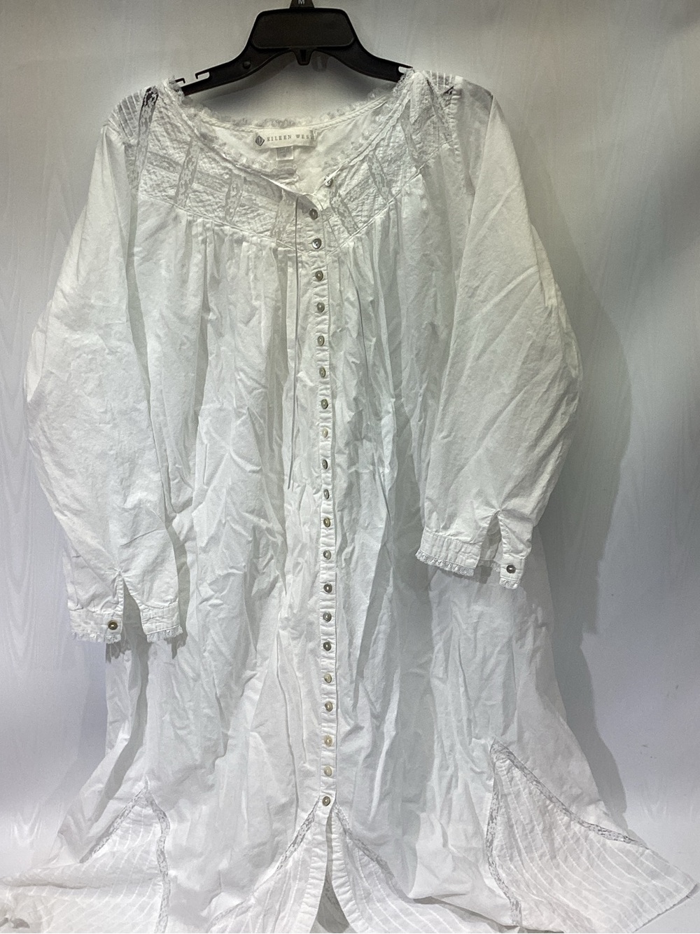 Eileen West Cotton Ballet Nightgown All Cotton Lace Ribbons Size M Breezy Summer